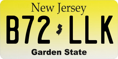 NJ license plate B72LLK