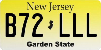 NJ license plate B72LLL