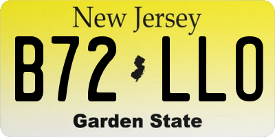 NJ license plate B72LLO