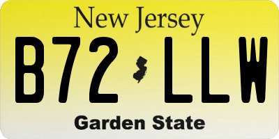 NJ license plate B72LLW