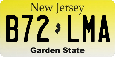 NJ license plate B72LMA