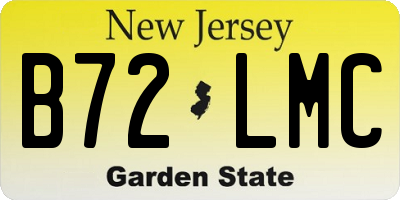 NJ license plate B72LMC
