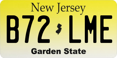 NJ license plate B72LME