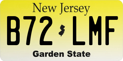 NJ license plate B72LMF