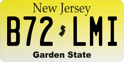 NJ license plate B72LMI