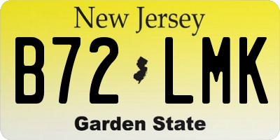 NJ license plate B72LMK