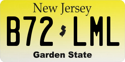 NJ license plate B72LML