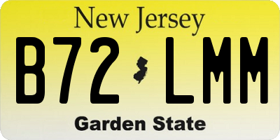 NJ license plate B72LMM