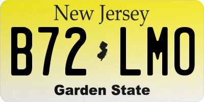 NJ license plate B72LMO