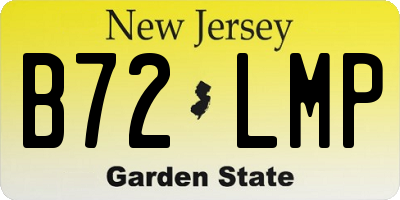 NJ license plate B72LMP