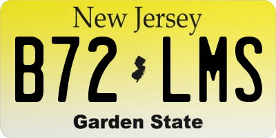 NJ license plate B72LMS