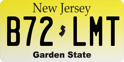 NJ license plate B72LMT