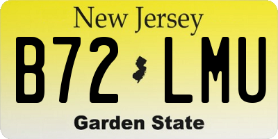 NJ license plate B72LMU