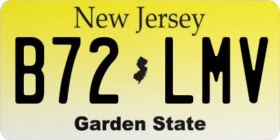 NJ license plate B72LMV