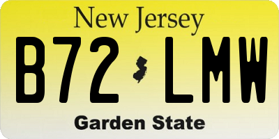 NJ license plate B72LMW