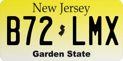 NJ license plate B72LMX