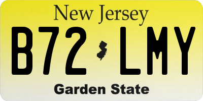 NJ license plate B72LMY