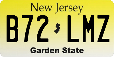 NJ license plate B72LMZ