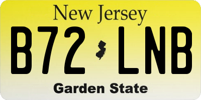 NJ license plate B72LNB