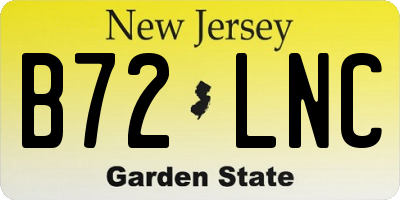 NJ license plate B72LNC