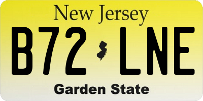 NJ license plate B72LNE