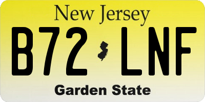 NJ license plate B72LNF