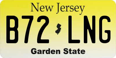 NJ license plate B72LNG