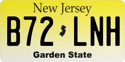 NJ license plate B72LNH