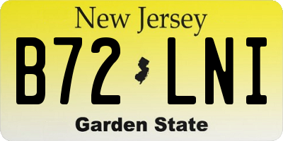 NJ license plate B72LNI