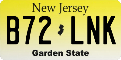 NJ license plate B72LNK