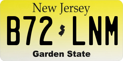 NJ license plate B72LNM