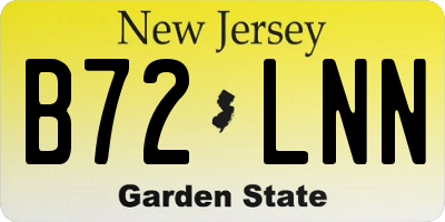 NJ license plate B72LNN