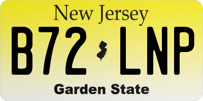 NJ license plate B72LNP