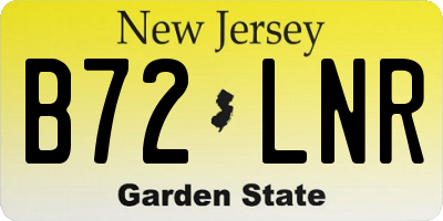 NJ license plate B72LNR