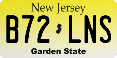 NJ license plate B72LNS