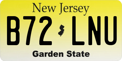 NJ license plate B72LNU