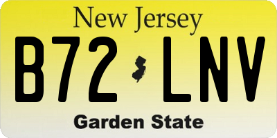 NJ license plate B72LNV