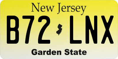 NJ license plate B72LNX