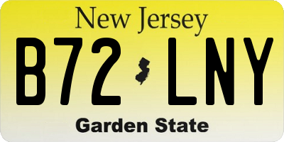 NJ license plate B72LNY