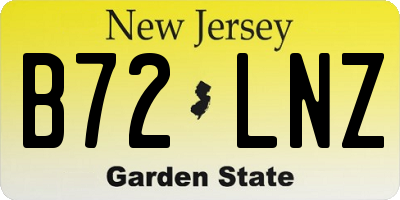 NJ license plate B72LNZ