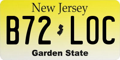NJ license plate B72LOC