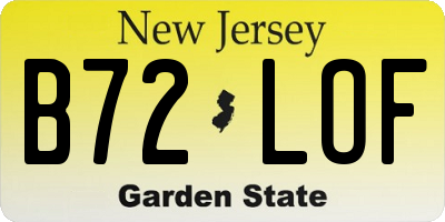 NJ license plate B72LOF