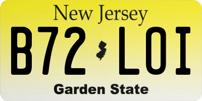 NJ license plate B72LOI