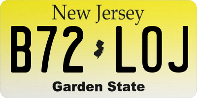 NJ license plate B72LOJ