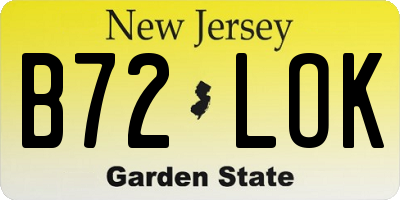 NJ license plate B72LOK