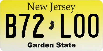 NJ license plate B72LOO
