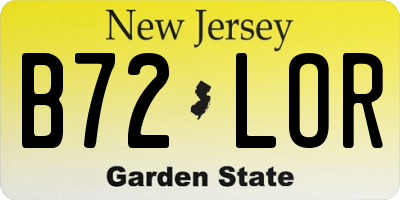 NJ license plate B72LOR