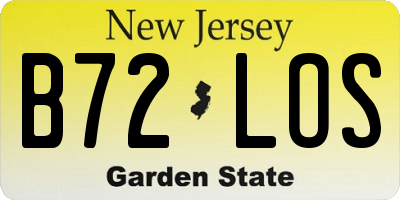 NJ license plate B72LOS