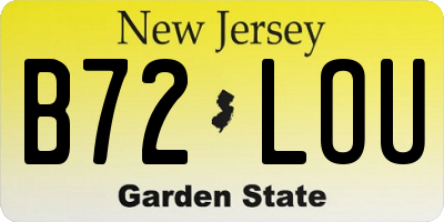 NJ license plate B72LOU