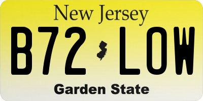 NJ license plate B72LOW